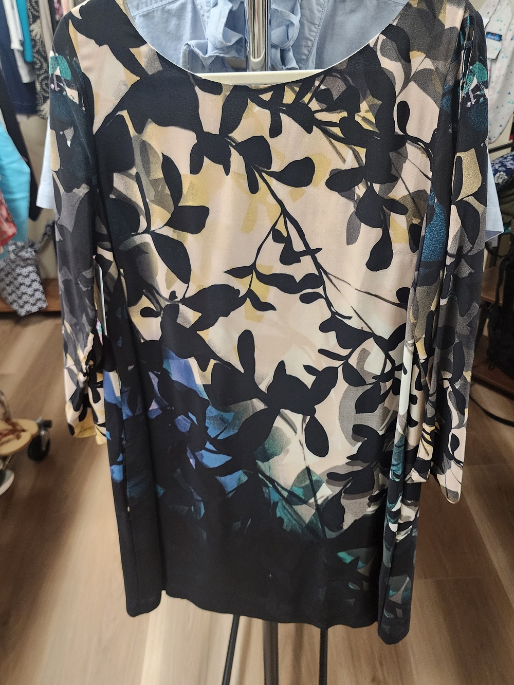 Maeve Black Floral Print Long Sleeve Dress